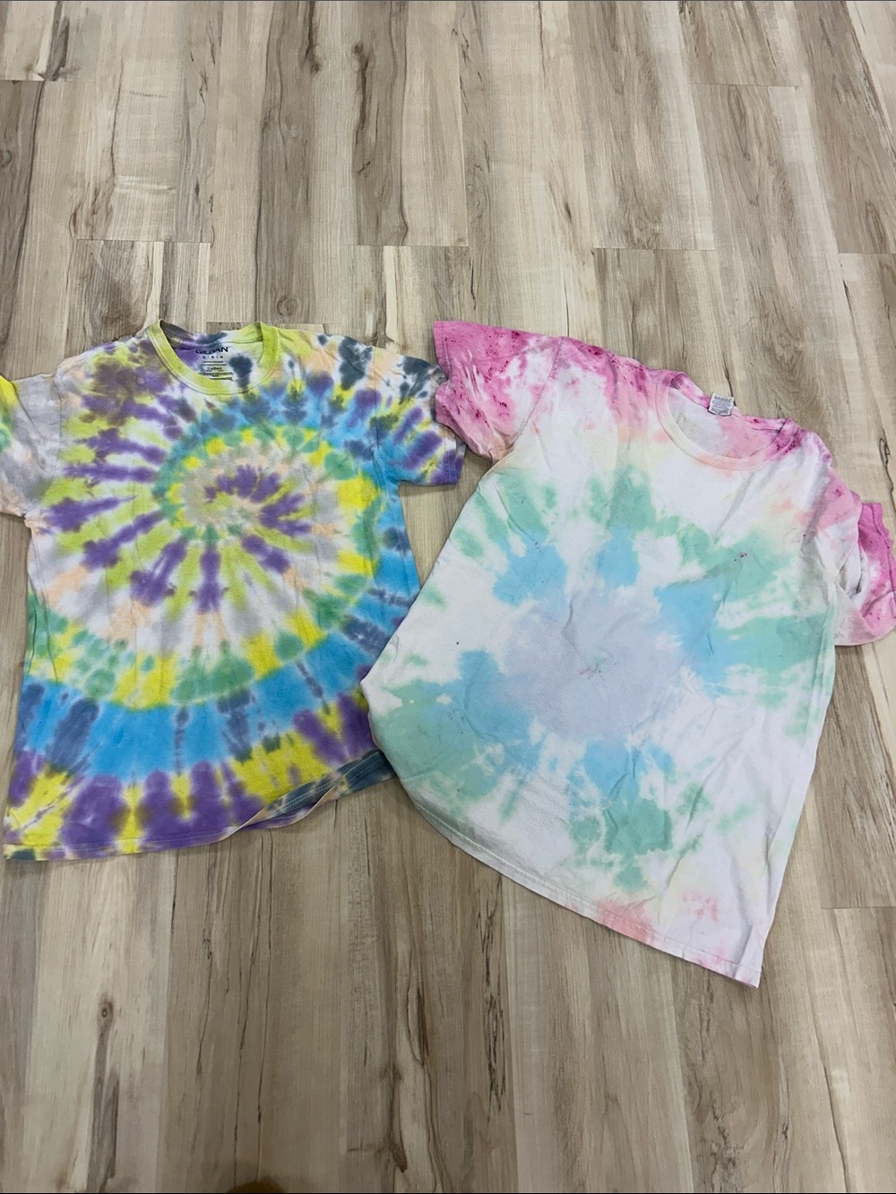 Tie-Dye Short Sleeve Tee Pack - Pastel & Multicolor -M/L